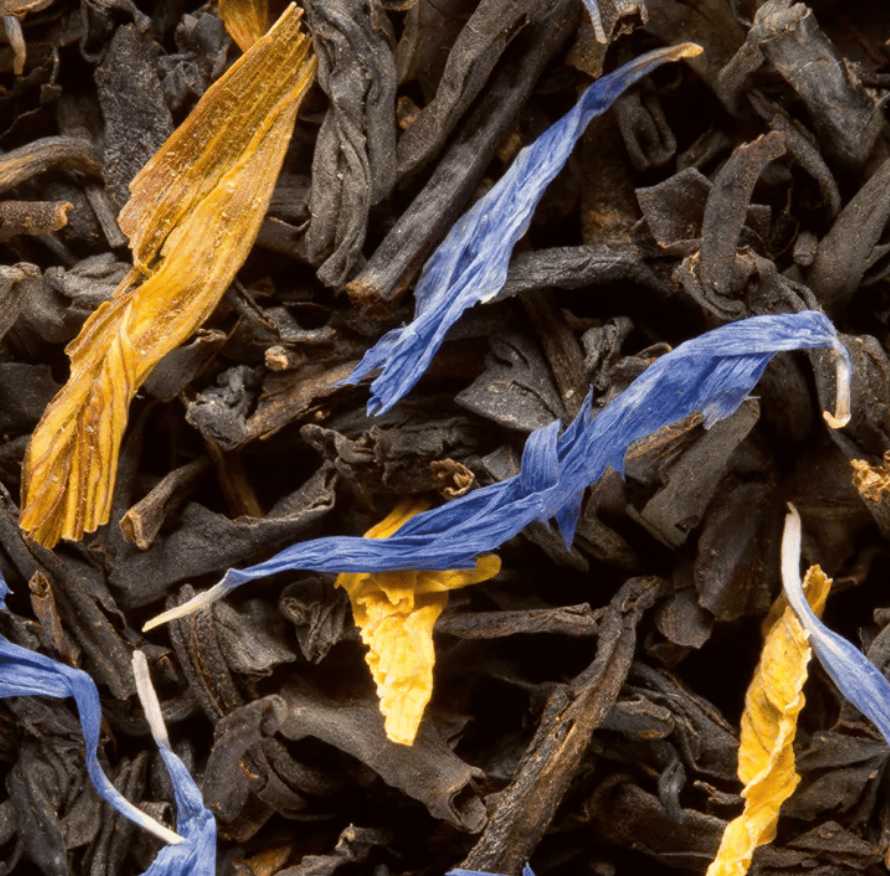 Dammann Dāvanu komplekti Beramās tējas komplekts ar filtru Dammann Jardin Bleu N°3 melnā aromatizēta 40 g