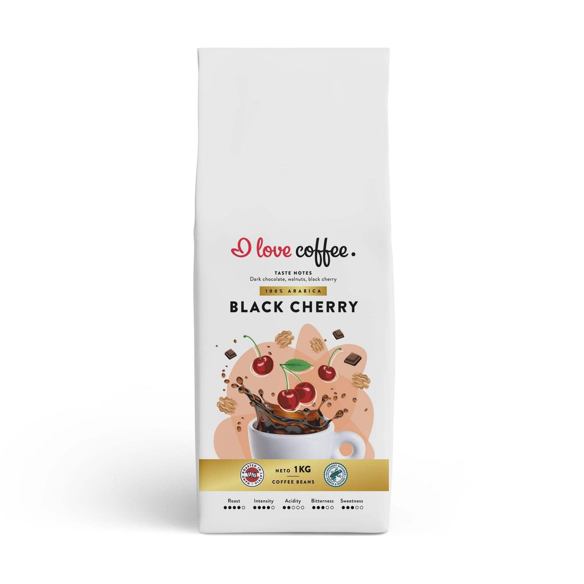 Es mīlu kafiju Kafijas pupiņas Black Cherry kafijas pupiņas, 1kg