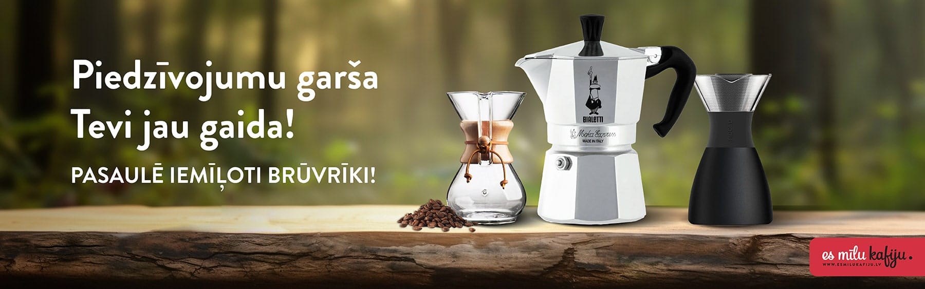 Kafijas brūvrīki - chemex, mokas kanniņa