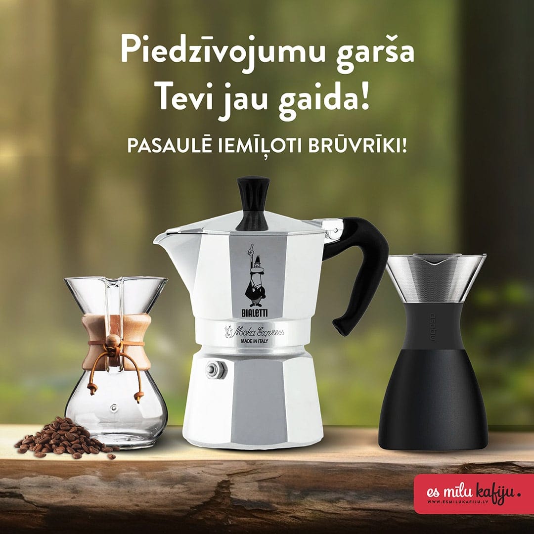 Kafijas brūvrīki - chemex, mokas kanniņa