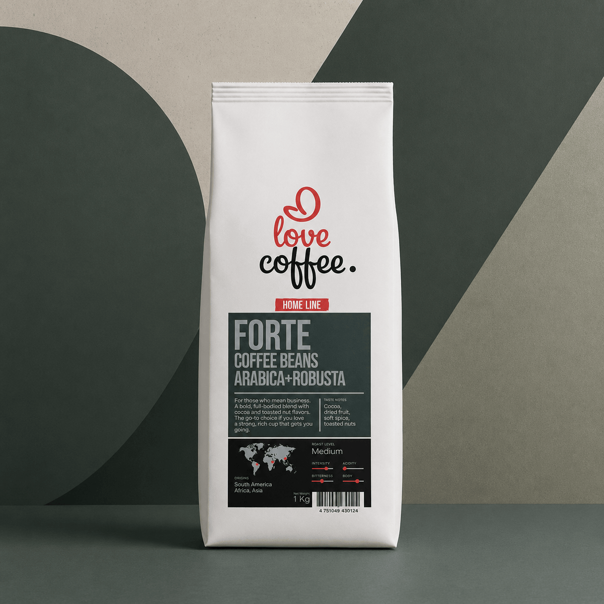 Es mīlu kafiju Kafijas pupiņas Kafijas pupiņas I Love Coffee Home Line FORTE, 1 kg