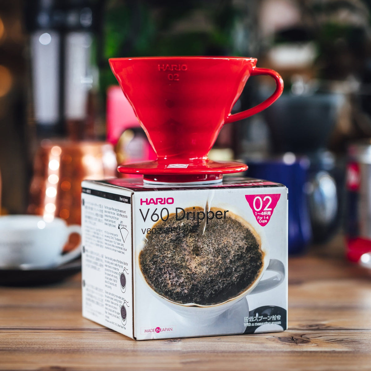 Hario Kafijas pagatavošanas rīki V60 filtra trauks, keramisks, sarkans, VDC-02R