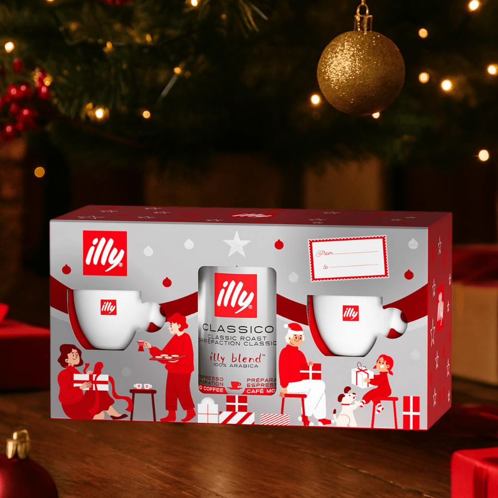 illy Dāvanu komplekti Illy dāvanu komplekts - maltā kafija 250g + 2 gb. espresso krūzītes ar apakštasītēm