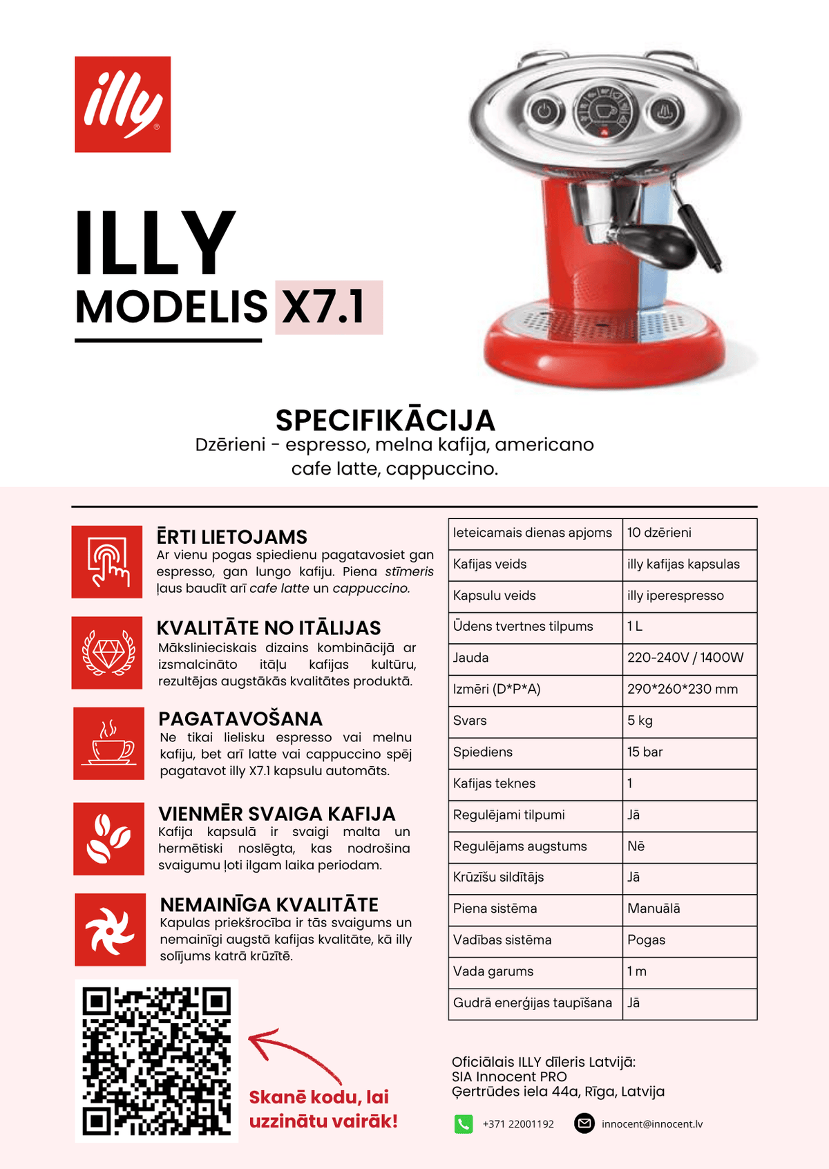 illy Kapsulu automāti Kafijas automāts Illy X7.1, balts
