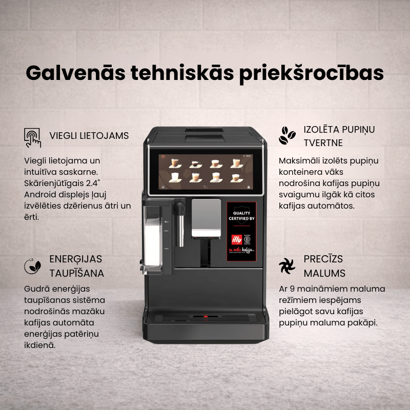 Kalerm Pupiņu automāti Kalerm A5 pupiņu kafijas automāts