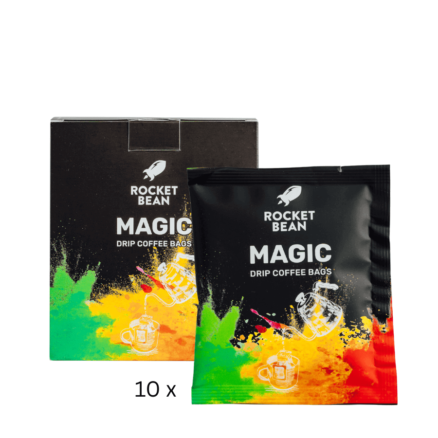 Rocket Bean Roastery Kafijas pupiņas 10 paciņu kaste Maltā kafija RBR Drip coffee bag Magic, 14g